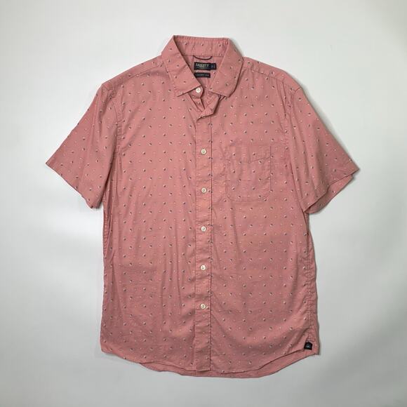 Faherty Shirt Men S Small Movement Geo Print Short Sleeve Button Up Cotton Blend - Picture 2 of 10